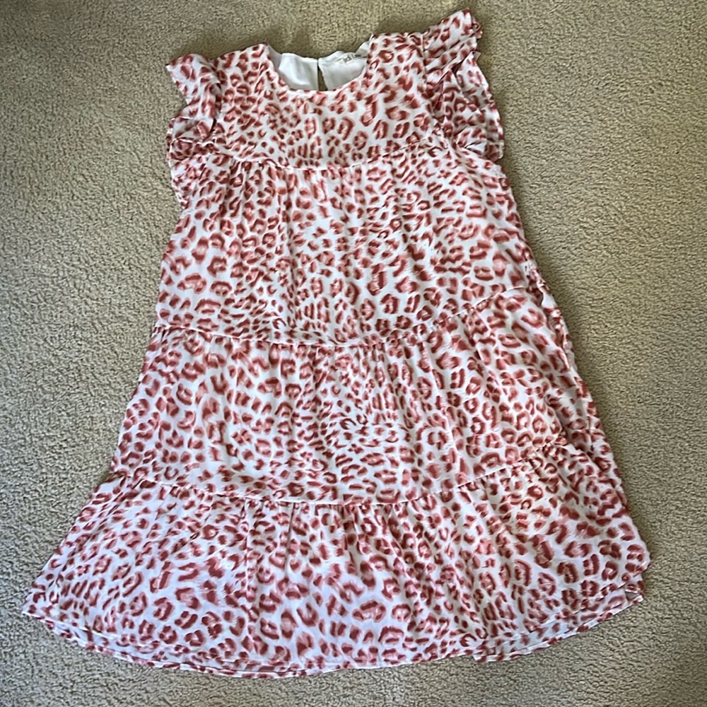 Cap sleeve pink cheetah dress - gently used!